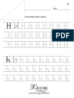 Printing The Letter H. Trace The Letters With A Pencil.: Name: Date