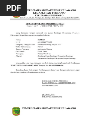 Surat Keterangan Kehilangan