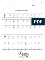 Printing The Letter P. Trace The Letters With A Pencil.: Name: Date
