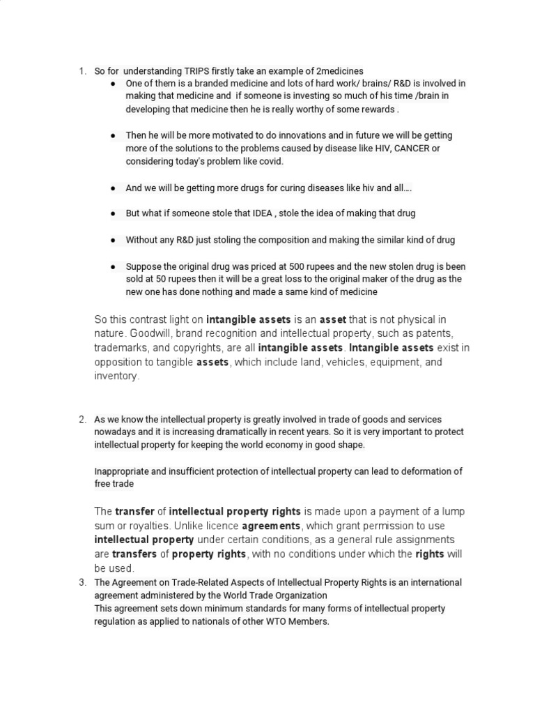 Trims PPT Explanation PDF Trips Agreement Intellectual Property