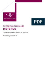 Dietetics: Degree Curriculum