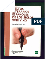 Textos Literarios Españoles de Los Siglos XVIII y XIX (2013), de Margarita Almela Boix