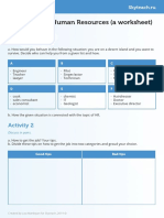 Interviewing: Human Resources (A Worksheet) : Activity 1