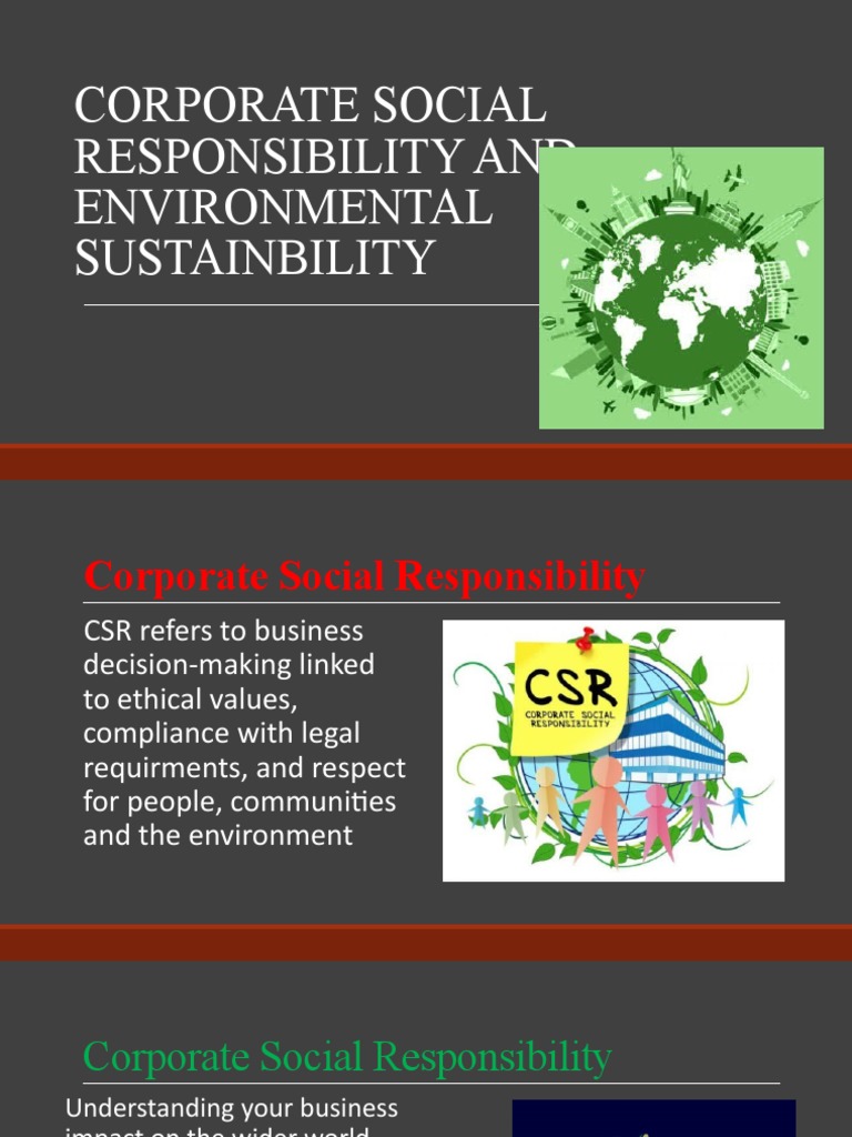 CSR and Environmental Sustainability Guide | PDF | Corporate Social ...