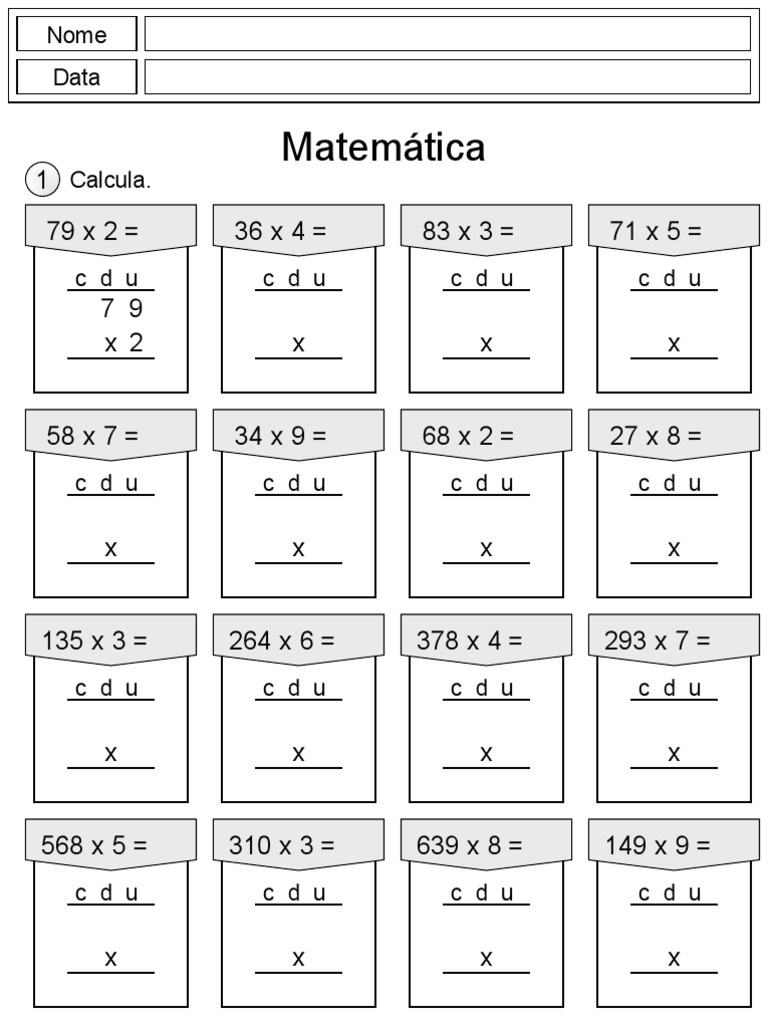 Como Fazer Conta De Multiplicação Com 3 Números