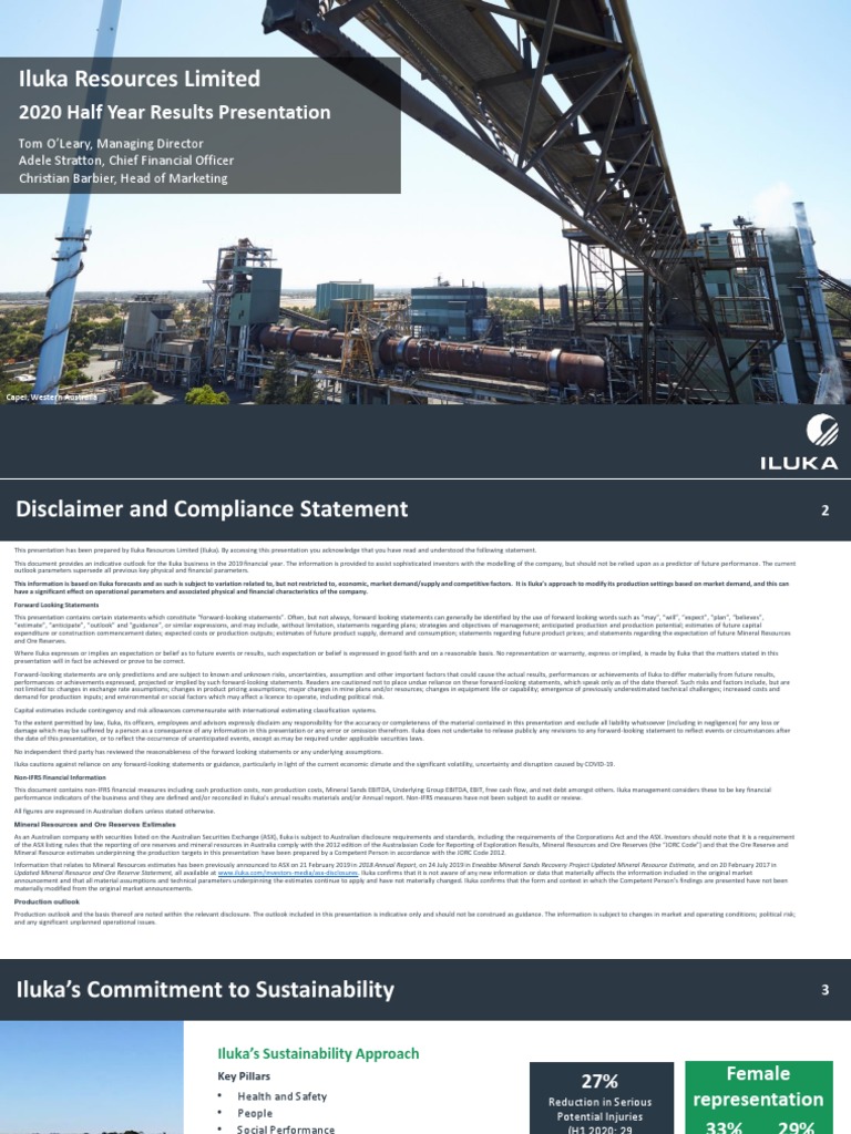 Iluka Resources 2020 Half-Year Results | PDF | Free Cash Flow | Risk