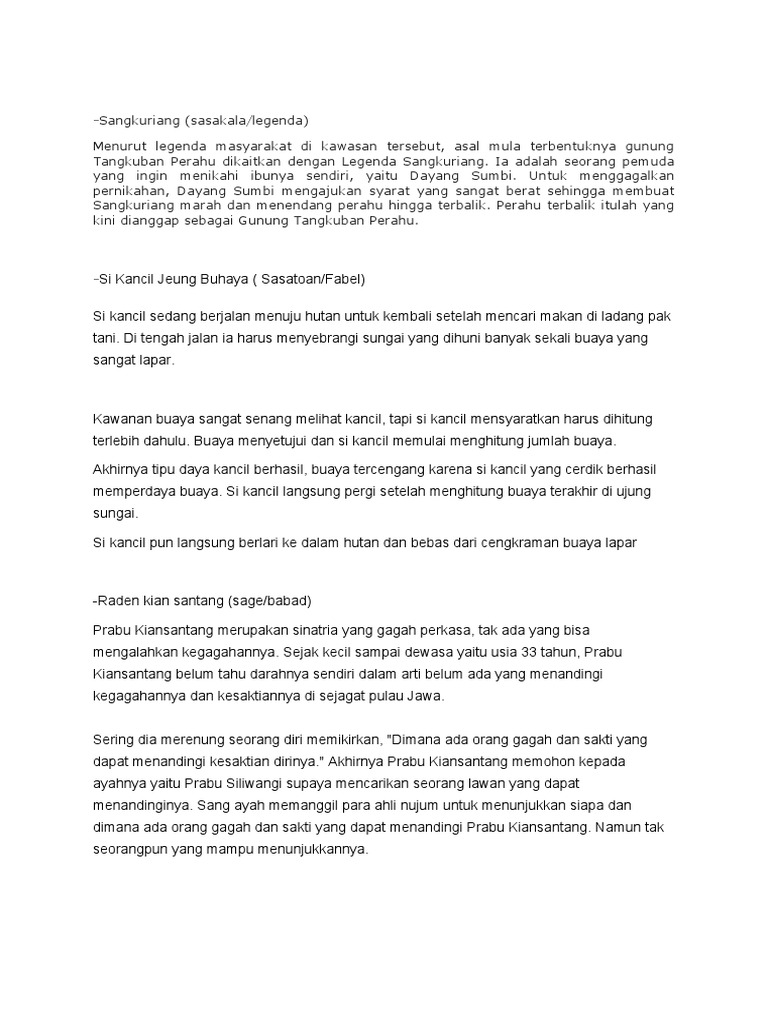 Fabel Bahasa Sunda Si Kancil Dengan