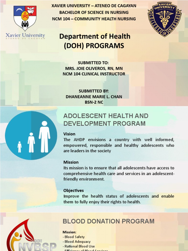 Department of Health (Doh) Programs PDF Micronutrient Family Planning