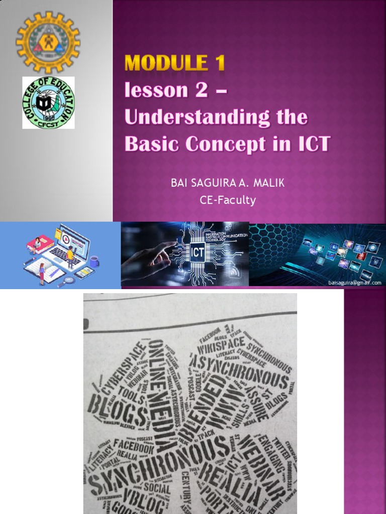 Module 1 Lesson 2 Understanding Basic Concepts In Ict Pdf
