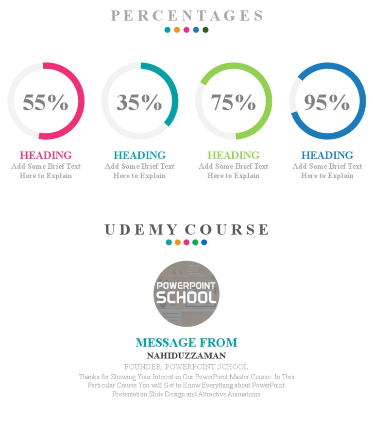 Slide 05 Percentage Diagram Slide by PowerPoint School Udemy