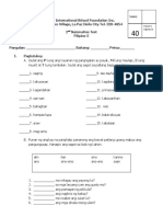 Unit Test in Filipino 5 (2nd Quarter)