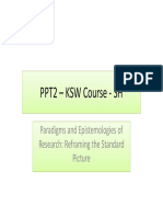PPT2 - KSW Course SH: Paradigms and Epistemologies of Research: Reframing The Standard Picture