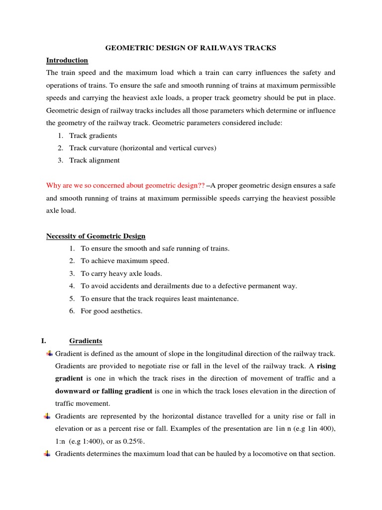 Geometric Design of Railway Tracks | PDF | Rail Transport | Acceleration