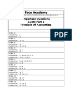 Face Academy: Important Questions Principle of Accounting