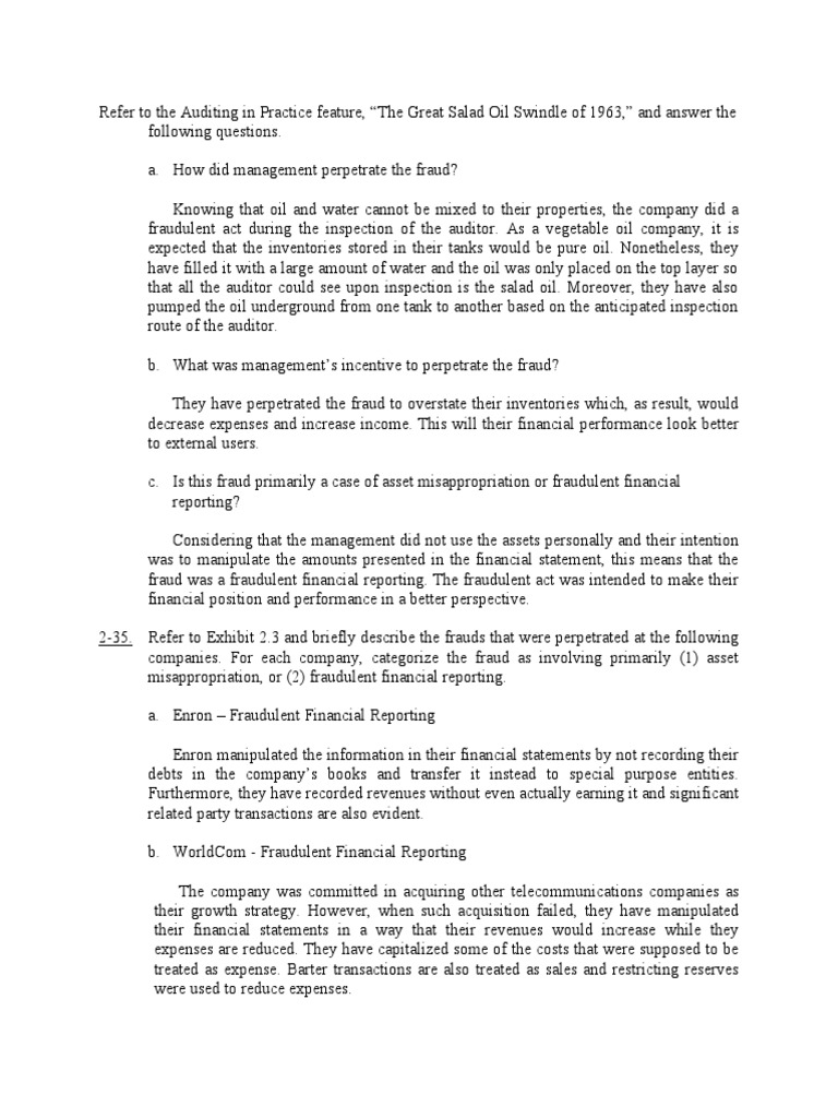 Auditing Chapter 2 Part III | PDF | Financial Statement | Fraud