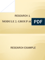 Research 1: Module 2. Group Activity