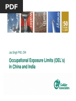 Occupational Exposure Limits (Oel'S) in China and India: Jas Singh PHD, Cih