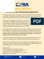 Public Notice Hoarding of Petroleum Products