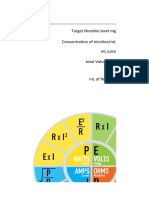 Target Nicotine Level MG Concentration of Nicotine/ml ML Juice Total Volume ML