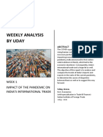 Weekly Analysis by Uday Week 1 Impact of The Pandemic On India'S International Trade