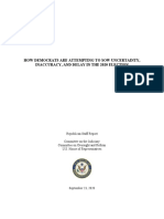 House GOP Report - How Democrats Are Attempting To Sow Uncertainty, Inaccuracy, and Delay in The 2020 Election