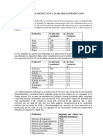 Ejercicio de Medicion de La Produccion y La Matriz de Produccion