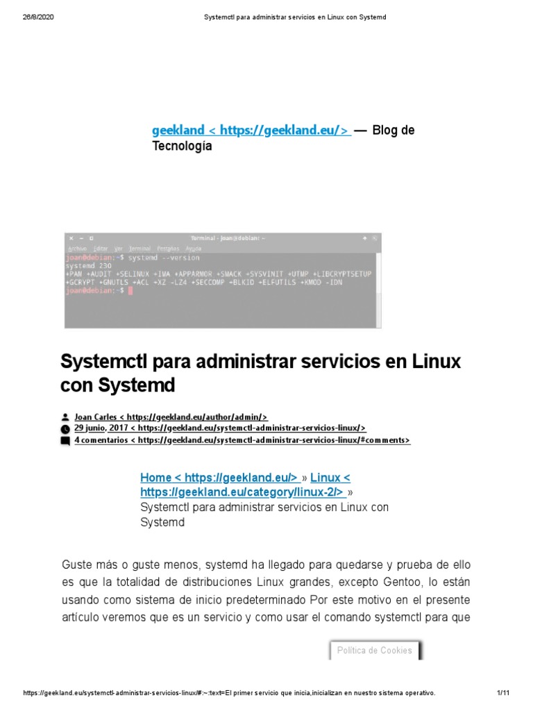 Systemctl: Gestiona Servicios Linux Fácilmente | PDF | Unix | Variantes ...