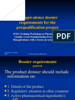 Bioequivalence dossier requirements