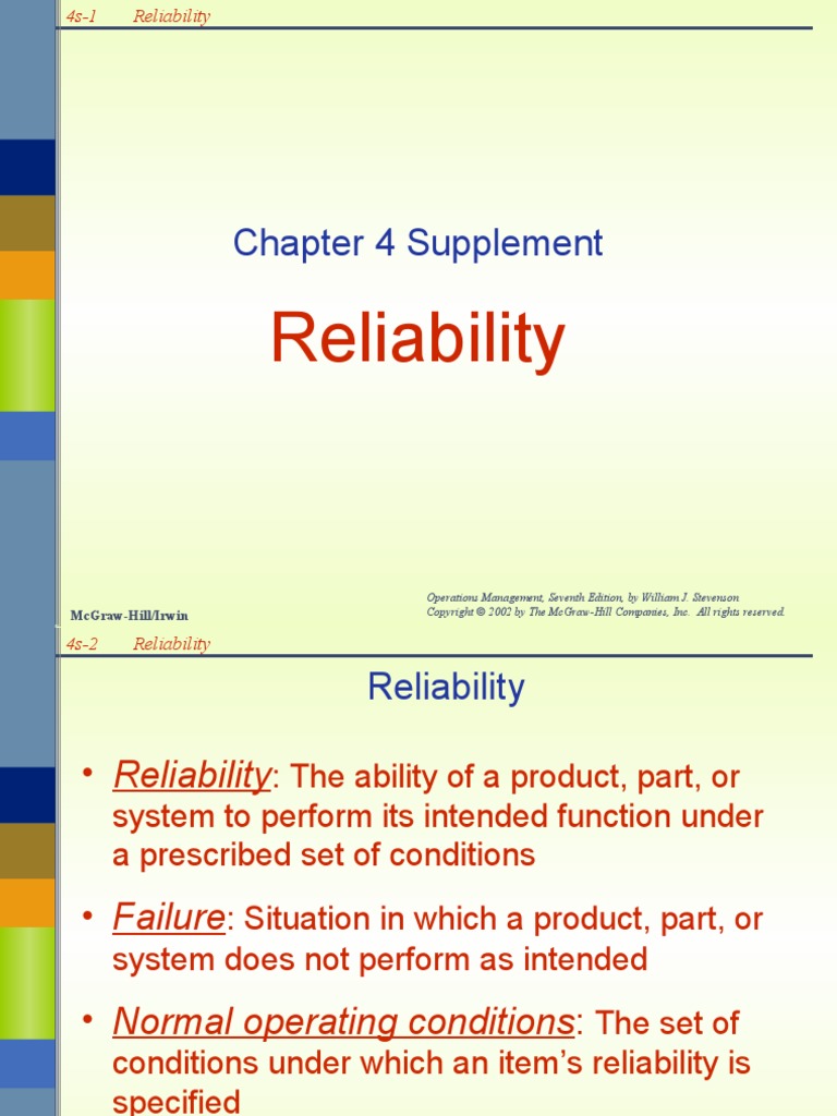 Reliability: Chapter 4 Supplement | PDF | Reliability Engineering ...