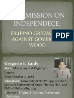 Filipino Grievances Against Governor Wood