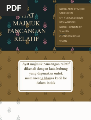 Ayat Majmuk Pancangan Relatif Pdf