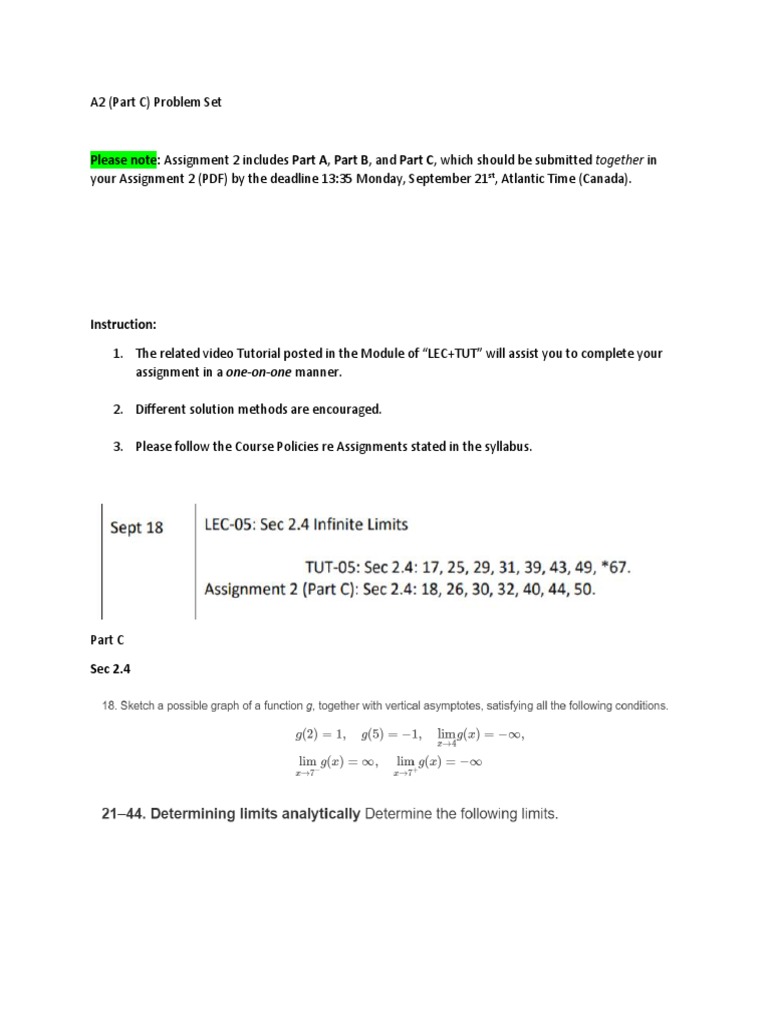 Please Note: Assignment 2 Includes Part A, Part B, and Part C, Which ...