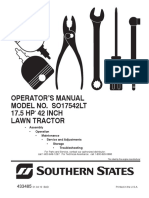 Operator'S Manual Model No. So17542Lt 17.5 HP 42 Inch Lawn Tractor