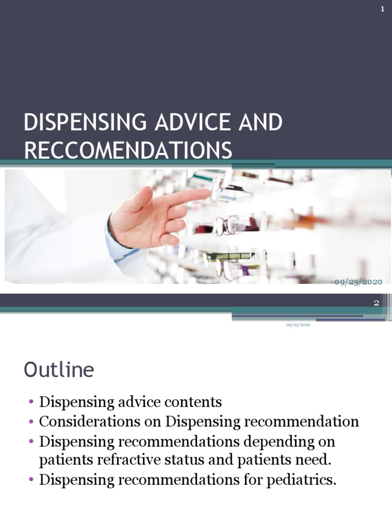 Dispensing Advice and PDF Glasses Optics