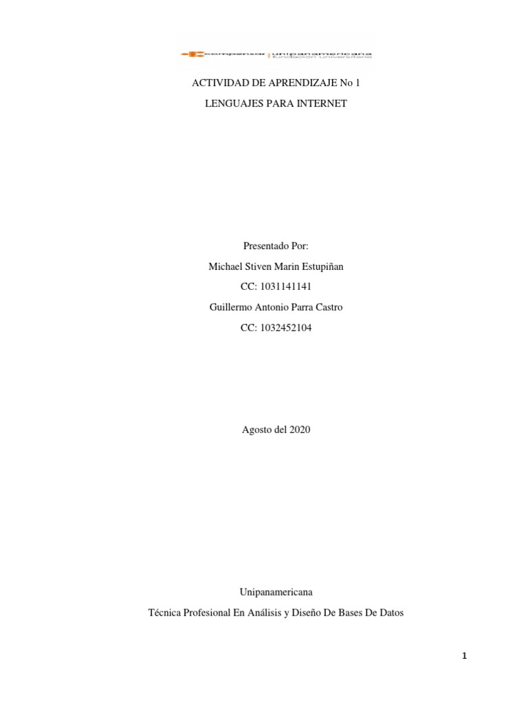 Actividad No - 1 | PDF | Ajax (Programación) | Lenguaje de programación