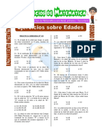 Ejercicios Sobre Edades para Segundo de Secundaria