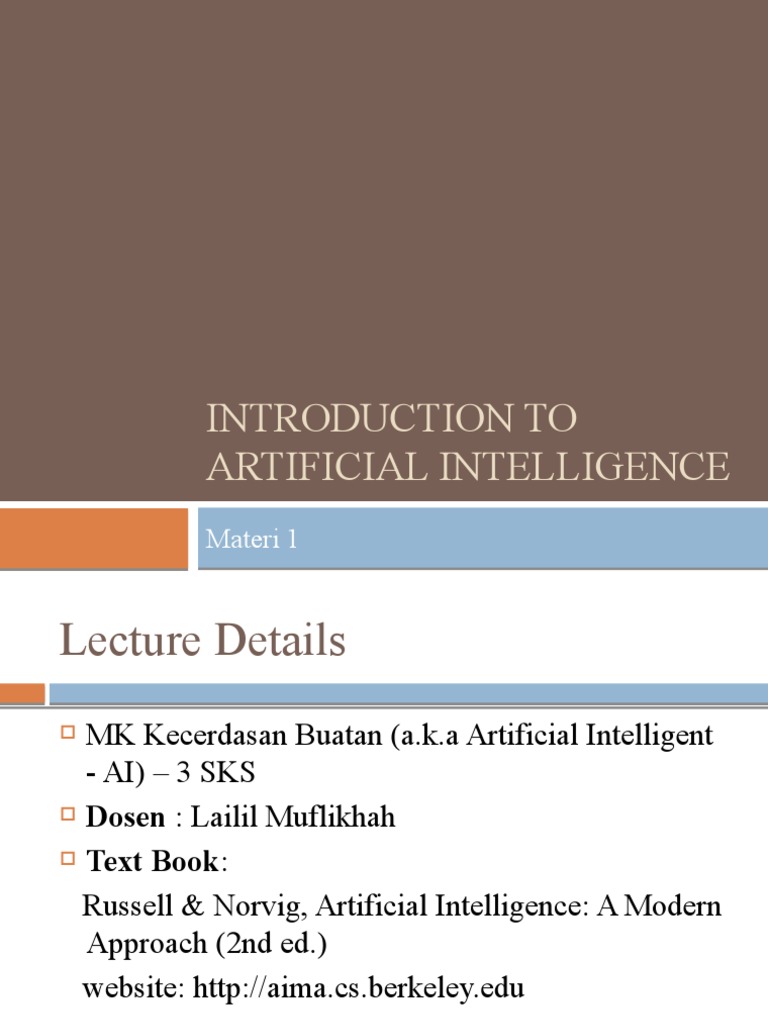 Introduction to Artificial Intelligence | PDF | Artificial Intelligence ...