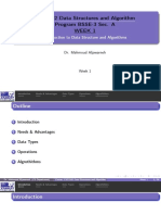 Data Structures and Algorithms Lecture on Introduction, Types and Operations