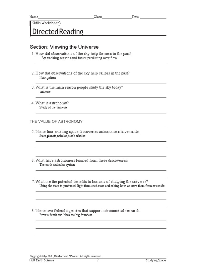 Directed Reading Ch. 26 Sec. 1 PDF | PDF | Telescope | Electromagnetic ...