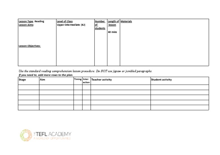 Lesson Plan Template | PDF | Career & Growth