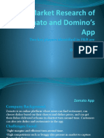 Market Research of Zomato and Domino's App