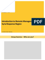 Introduction to Remote Management in Syria Response