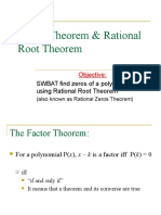 Factor Theorem & Rational Root Theorem