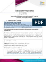 Guia de Actividades y Rúbrica de Evaluación - Unidad 1 - Paso 1 - Iniciación Al Curso de Didáctica PDF