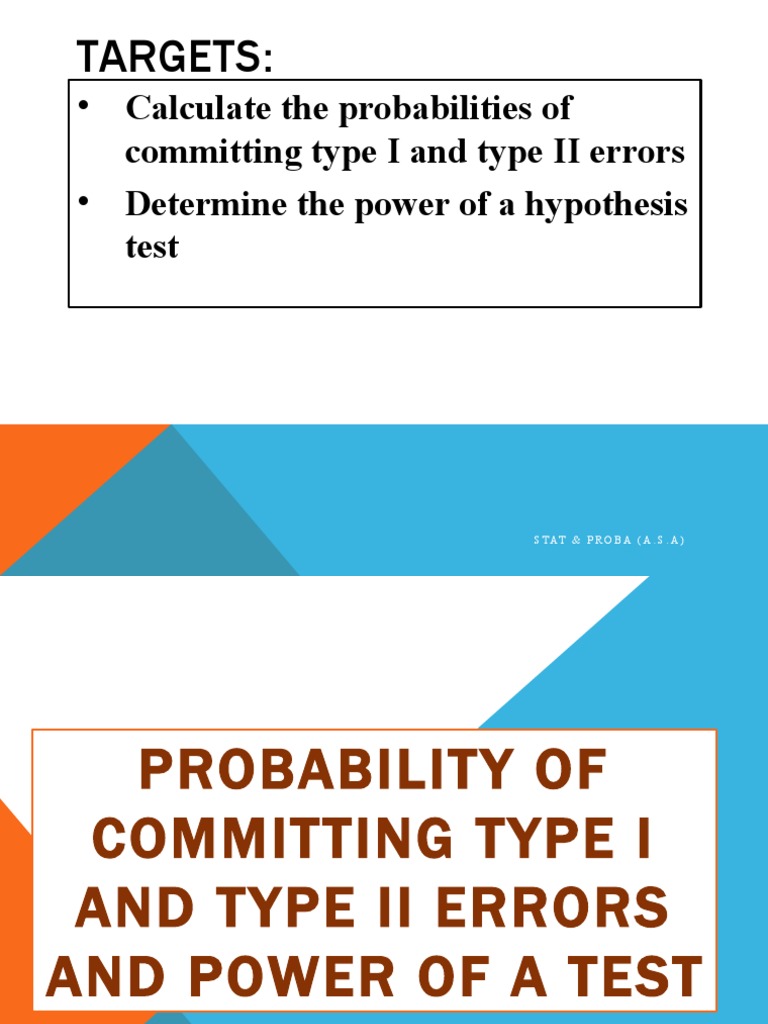 Lesson 2 Probability of Type and Type II Errors | PDF | Type I And Type ...