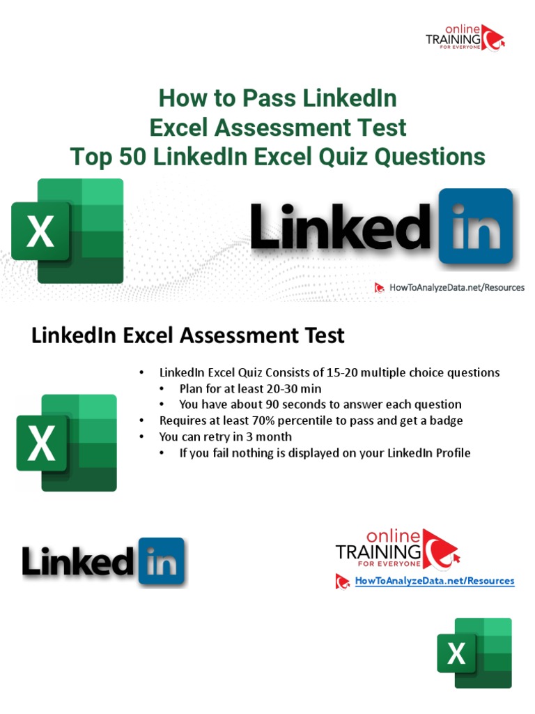 Guide to passing the linkedin excel assessment test a review of key