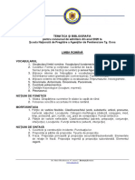 Tematica Si Bibliografie Pentru Probele Scrise La SNPAP PDF