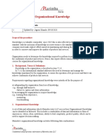 Organizational Knowledge: Revision Log