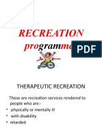 Recreational Programmes