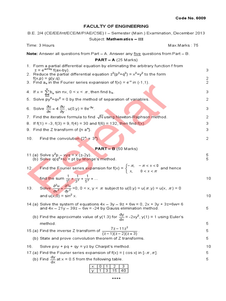 M3 Fourier Series Functions And Mappings